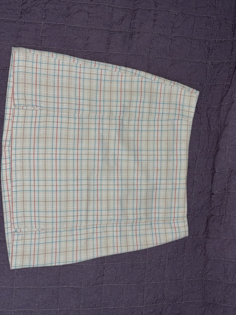 Plaid Men’s Shorts in White with Blue & Red Windowpane
